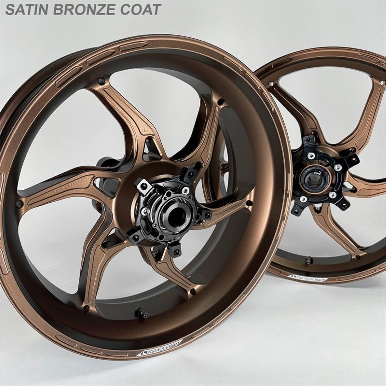Coremoto Apex-6 Forged Aluminum Wheels Yamaha YZF-R6 (17-24), bronze-colored motorcycle wheels with a sleek design for Yamaha YZF-R6 models from 2017 to 2024.