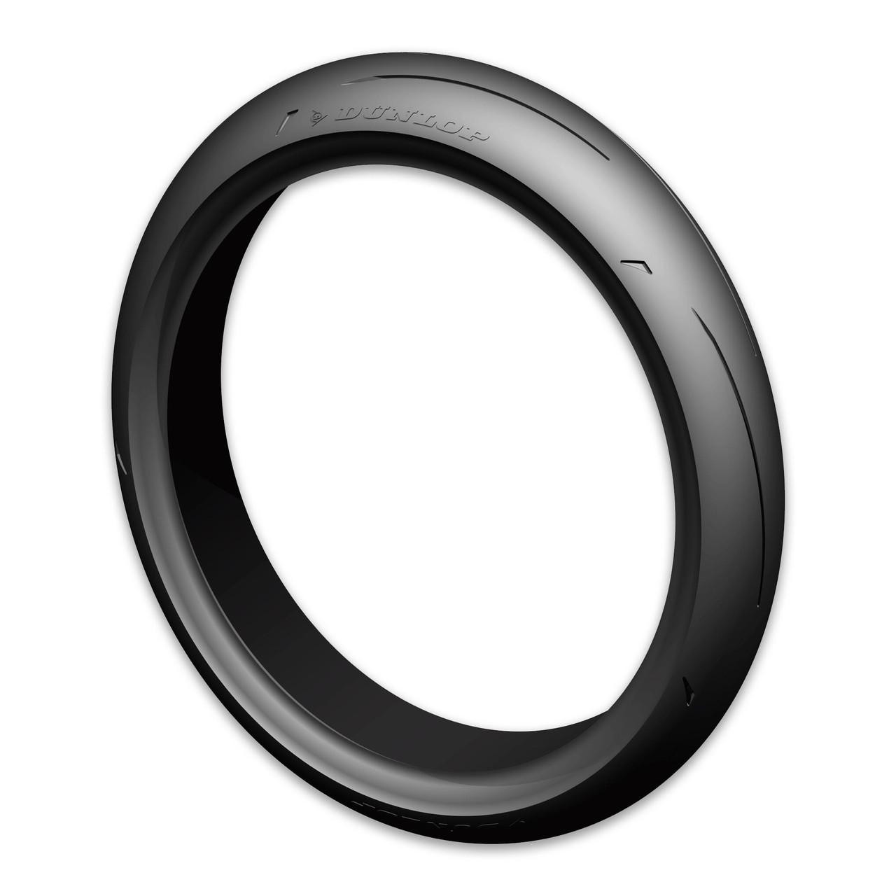 Dunlop Dragmax Front Tire 110/60ZR17, black motorcycle tire with smooth tread pattern and Dunlop branding on the sidewall.