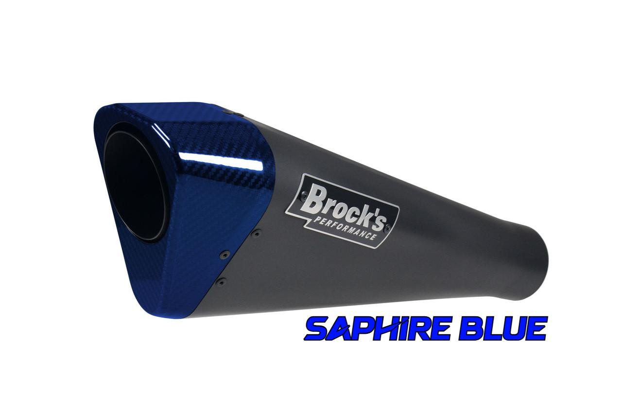 Brocks Performance Brocks Penta-Carbon Full System 15" Black Muffler Suzuki Hayabusa (99-21), sapphire blue motorcycle exhaust muffler Brocks Performance Brocks Penta-Carbon Full System 15" Black Muffler Suzuki Hayabusa (99-21), sapphire blue motorcycle exhaust muffler