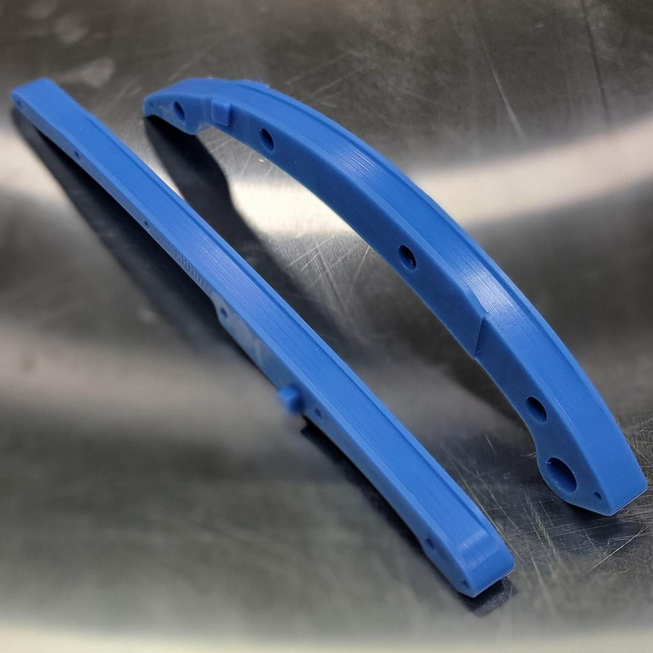 Vance & Hines Front Cam Chain Guide/Rear Tensioner Suzuki Hayabusa (99-25), blue plastic engine parts for motorcycle maintenance.