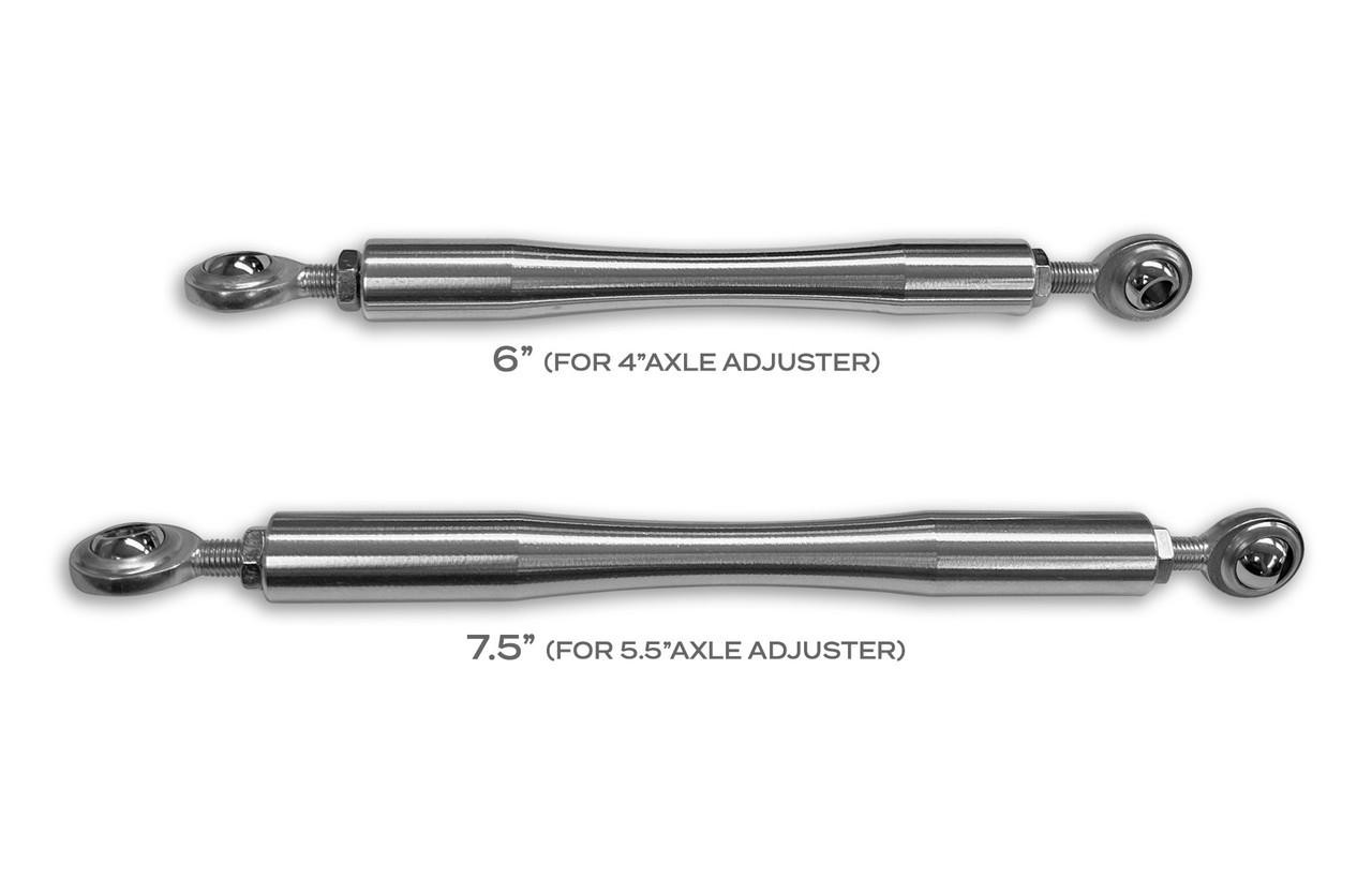 Product DME Brake Stop for DME Racing Swingarm Kawasaki ZX-14R (06-25), two silver metal brake stop rods with eyelet ends