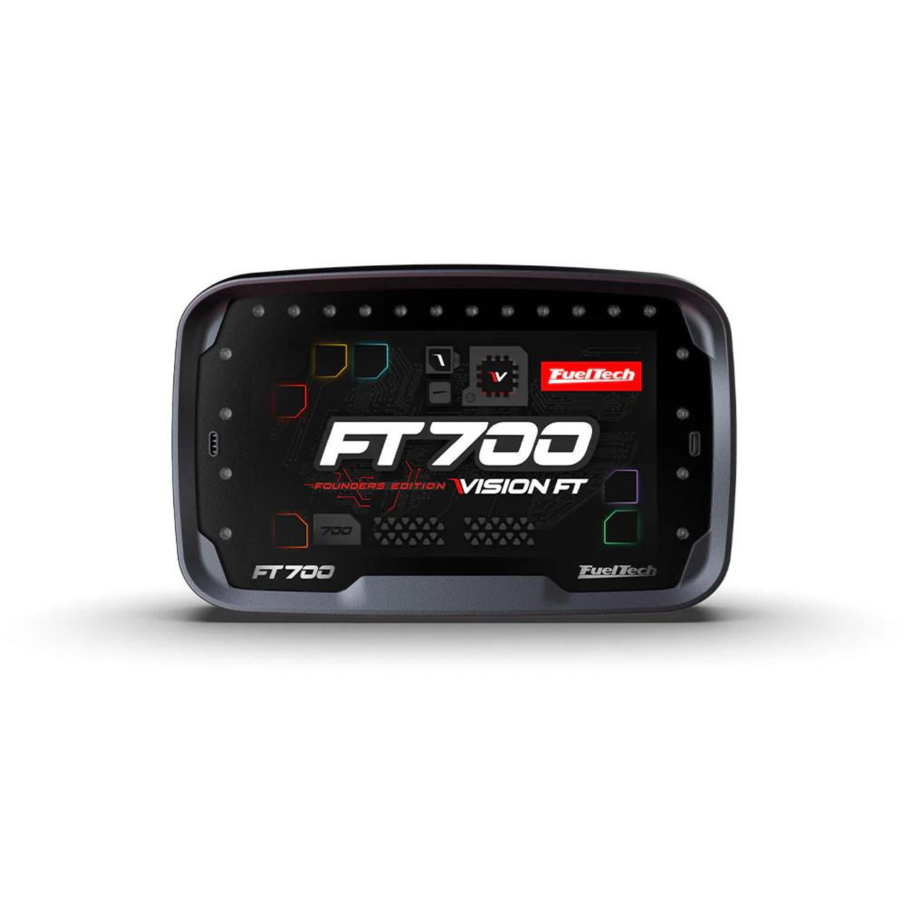 Fueltech FT700 ECU System, advanced automotive engine control unit with colorful interface and multiple connection ports. Fueltech FT700 ECU System, advanced automotive engine control unit with colorful interface and multiple connection ports.