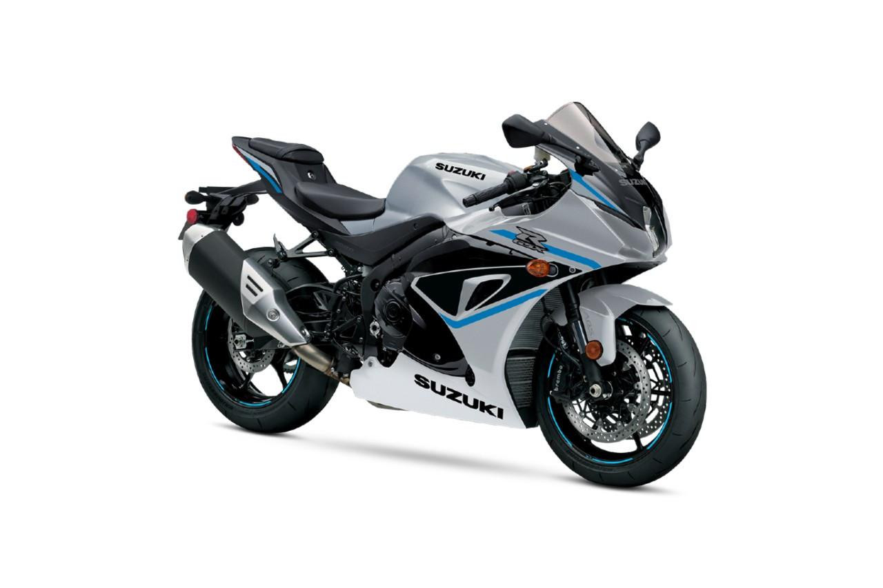 Brocks Performance Superstock Box V2.0 Suzuki GSXR1000, a sleek silver and black motorcycle with blue accents and aerodynamic design. Brocks Performance Superstock Box V2.0 Suzuki GSXR1000, a sleek silver and black motorcycle with blue accents and aerodynamic design.