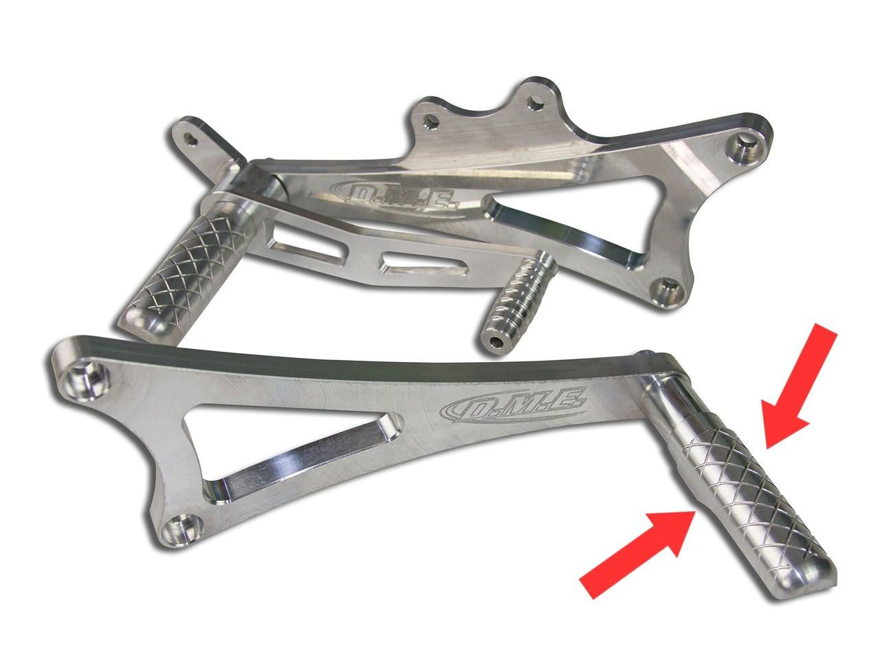 DME Replacement Foot Peg, metal motorcycle foot pegs with textured grip surface and mounting brackets