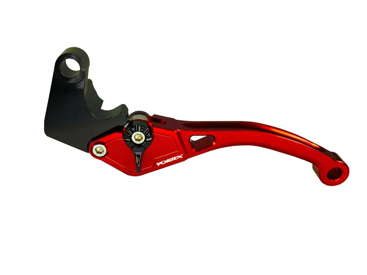 Vortex V3 Race Levers Suzuki GSXR750 (11-24) and GSXR600 (11-24), red anodized motorcycle brake and clutch levers with adjustable pivot point.