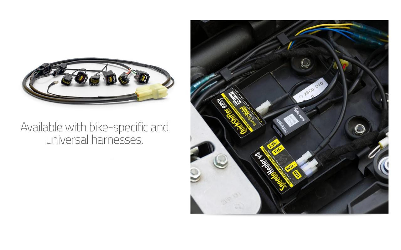 HealTech Electronics Healtech Quickshifter Kit Yamaha YZF-R6 (06-20), image showing the wiring harness and electronic components of the quickshifter kit for Yamaha YZF-R6 motorcycles.