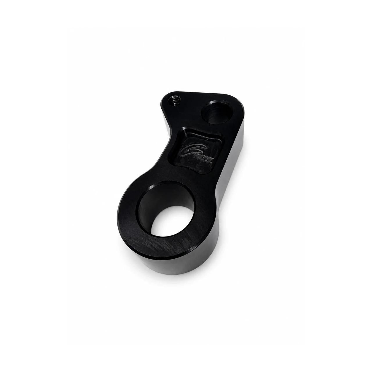 G Force Racing Components Rear Brake Eliminator Spacer With Sensor Mount Yamaha MT09 (16-20), black polished metal motorcycle part for rear brake system.