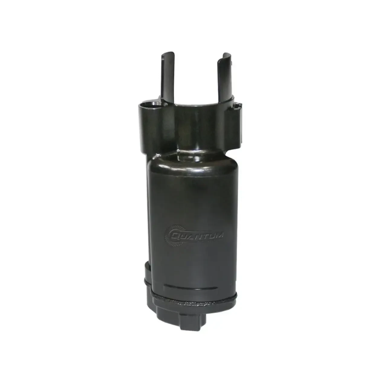 Quantum OEM Replacement Motorcycle Fuel Pump, black fuel pump for Suzuki Hayabusa (01-07) with Quantum logo on the body.