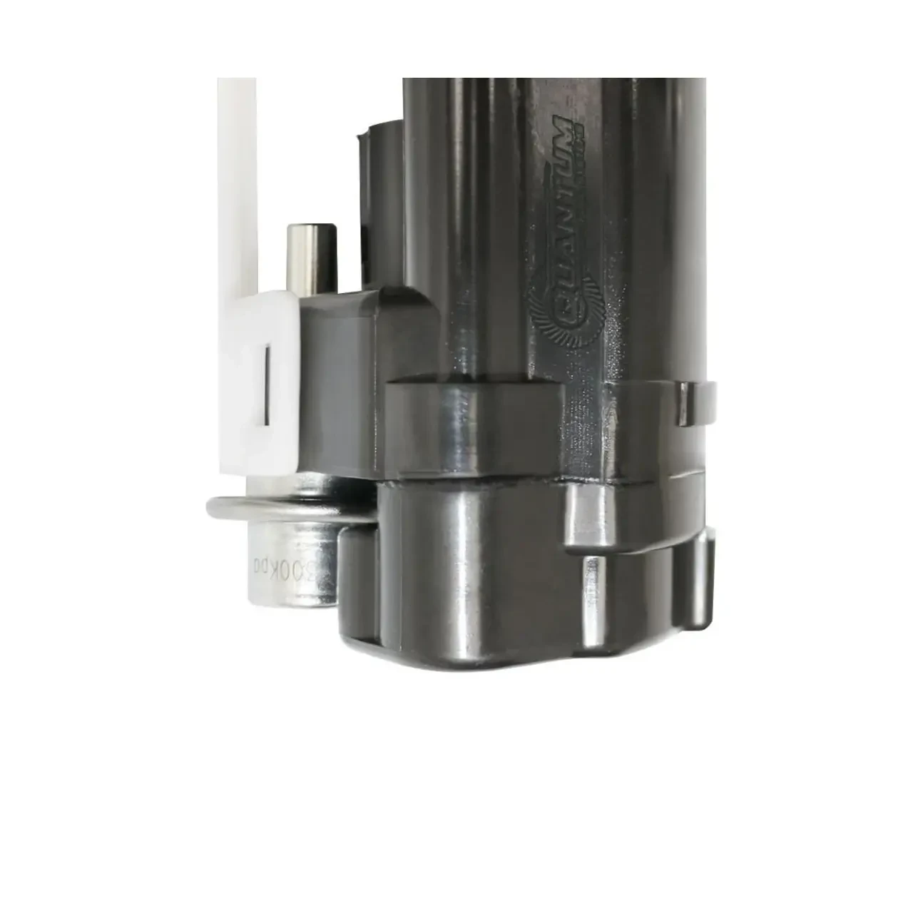 Quantum OEM Replacement Motorcycle Fuel Pump, Suzuki Hayabusa (01-07) model, featuring a metallic finish and compact design for efficient fuel delivery.