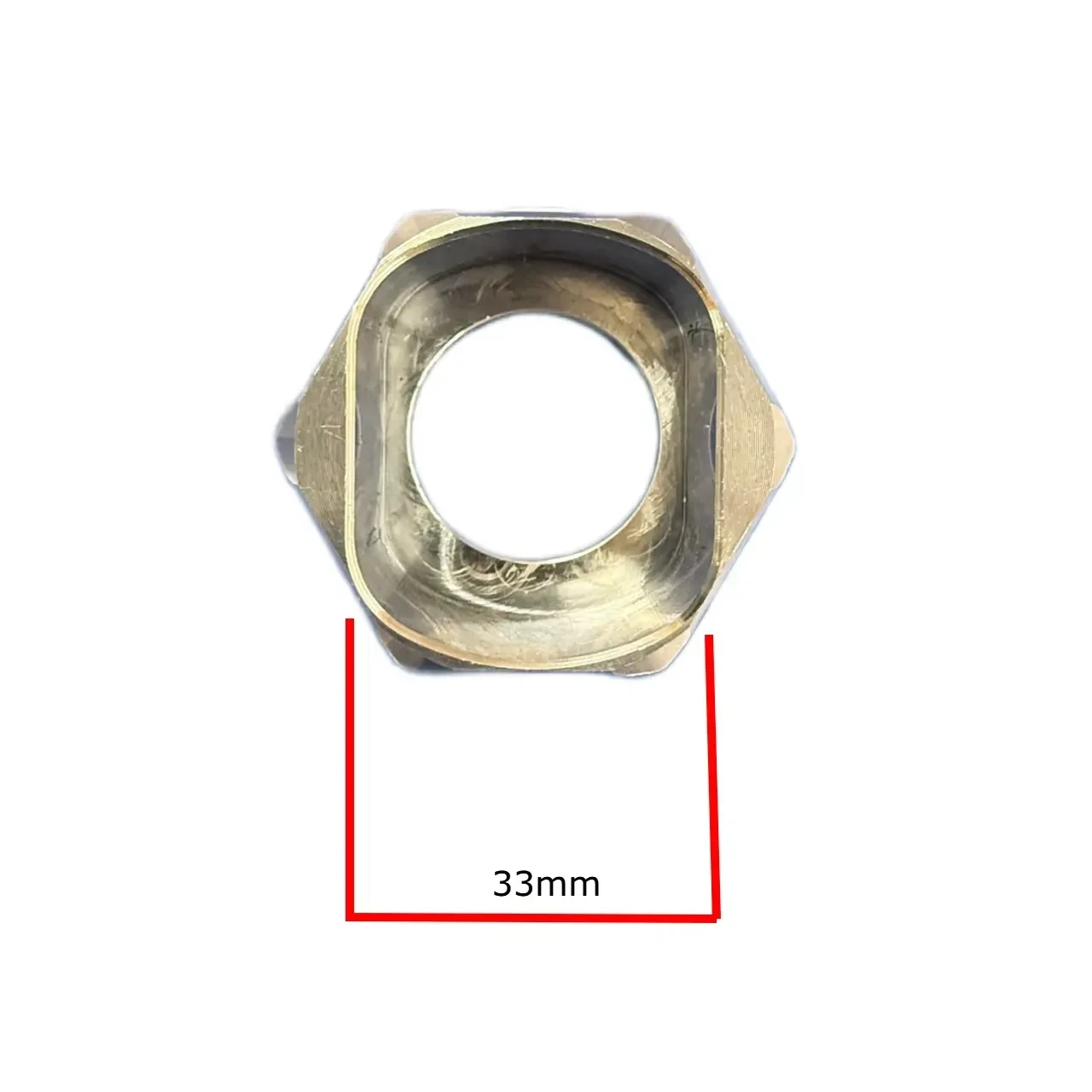 G Force Racing Components Billet Slide Through Axle Nut - Universal, metal racing axle nut with a 33mm diameter, designed for secure wheel attachment in racing vehicles.