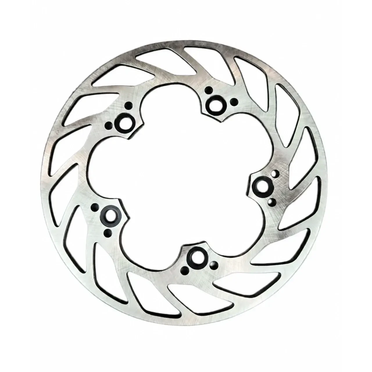 VooDoo Motorcycle Components Lightweight Rear Brake Rotor for Yamaha YZF-R1 (04-25) and YZF-R6 (03-26), stainless steel motorcycle brake disc with ventilated and slotted design.