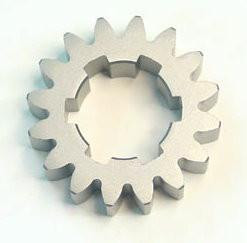 Robinson Industries Billet 2nd Gear Input Kawasaki KZ900-KZ1000, close-up of the machined metal gear with 12 teeth and intricate cutouts for motorcycle transmission upgrade.