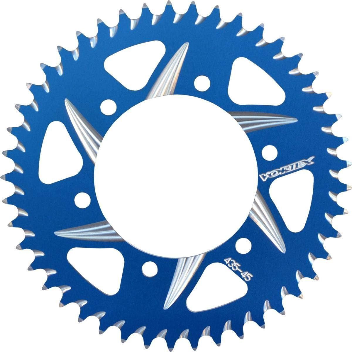 Vortex Rear Aluminum Sprocket BST/Marvic/Coremoto/Rotobox/OZ Wheel 5 Bolt, 76mm OD, 100mm Bolt Circle, blue and silver with sharp teeth design