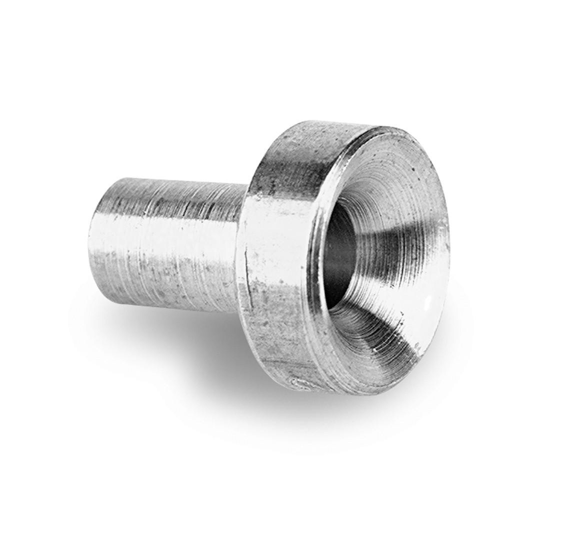 NOS Nitrous Funnel Jets, close-up of a metallic, cylindrical nozzle with a flared opening, used for nitrous oxide systems in automotive applications.