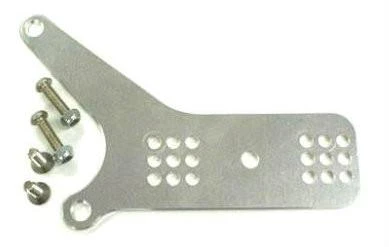 Adams Performance Rectifier Relocation Bracket Suzuki Hayabusa (08-20), metallic bracket with mounting holes and screws for motorcycle wiring adjustment