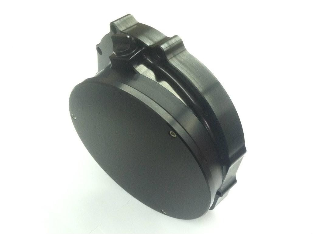 RCC Quick Access Clutch Cover Kawasaki ZX14R, black motorcycle clutch cover with quick access design for Kawasaki ZX14R models from 2006 to 2025.