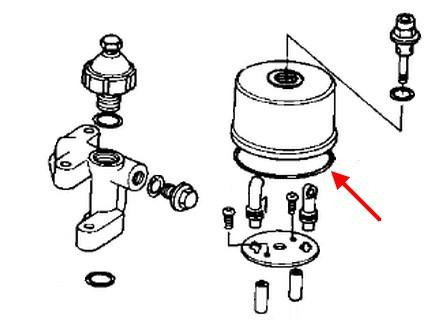 Kawasaki OEM Oil Pan/Breather O-Ring KZ900-KZ1000-KZ1000J, technical diagram showing the oil pan and breather O-ring assembly.