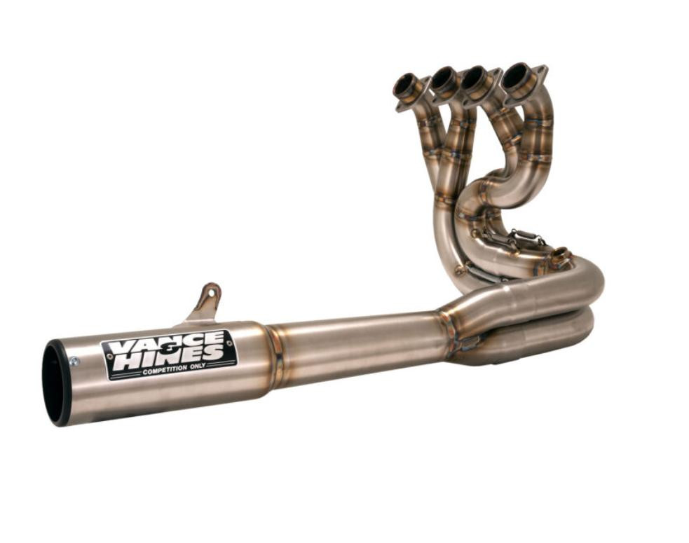 Vance & Hines Sidewinder Exhaust Suzuki Hayabusa (99-26), motorcycle exhaust system with metallic finish and multiple pipes for enhanced performance.