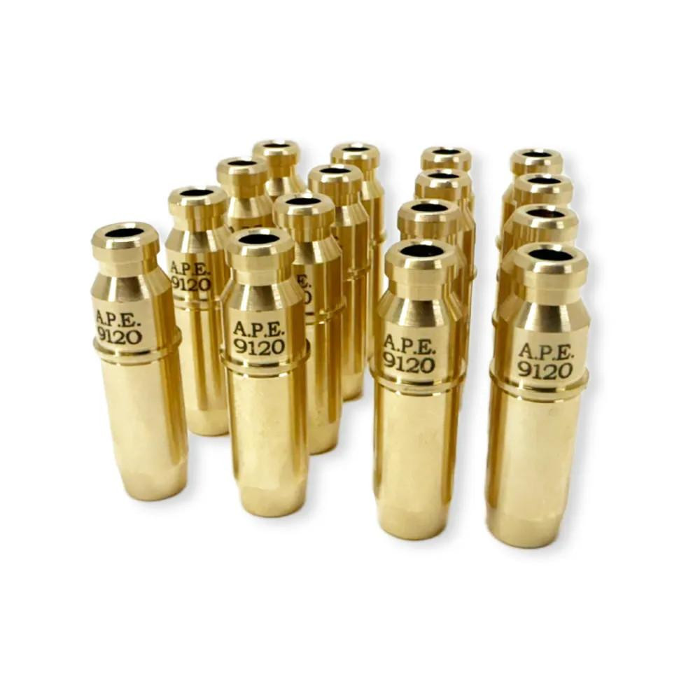 APE Valve Guides, set of gold-colored valve guides for engine rebuilding.