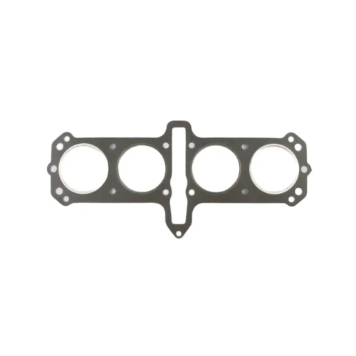 Cometic Motorcycle Performance Parts Cometic Head Gasket Suzuki GS1100-GS1150 6mm Dowel, a metallic gasket with four large circular openings and multiple smaller holes for engine assembly.