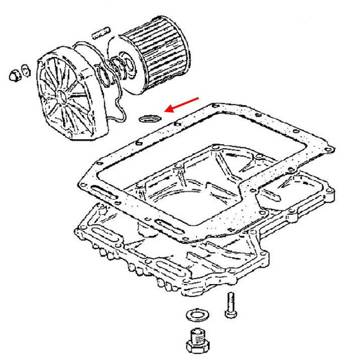 Suzuki OEM Engine Case O-Ring GS1100-GS1150, technical illustration of engine components with focus on the O-ring placement.