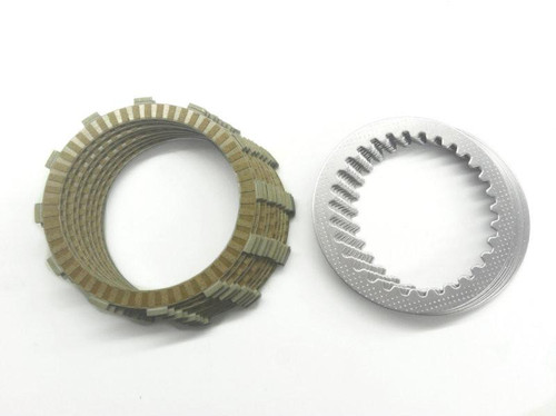 Kawasaki OEM Clutch Plate Kit Kawasaki ZX10R (06-25), clutch plates and pressure plate visible in a close-up view. Loading Image