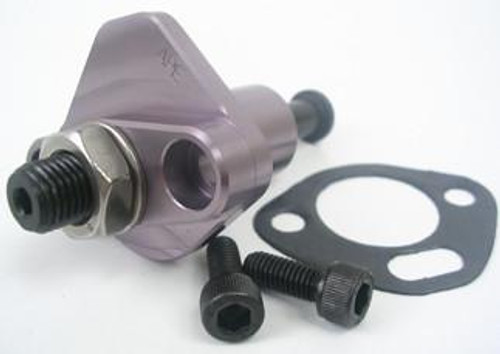 APE Manual Cam Chain Tensioner Pro Series Suzuki GSXR1000 (03-08), GSXR750 (04-07), GSXR600 (04-07), motorcycle engine part, silver mechanical component with mounting hardware and gasket. Loading Image