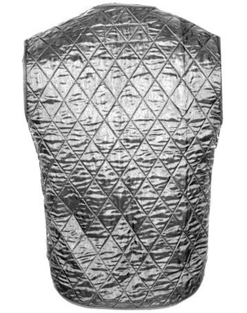 Fly Cooling Vest, reflective metallic cooling vest with diamond-shaped stitched pattern for temperature regulation and comfort.