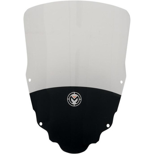 Moose Racing Windscreen +4 for Kawasaki KLR650 (2008-2020), clear and tinted shield with mounting holes and Moose logo, designed to improve wind protection for motorcycle riders. Moose Racing Windscreen +4 for Kawasaki KLR650 (2008-2020), clear and tinted shield with mounting holes and Moose logo, designed to improve wind protection for motorcycle riders.