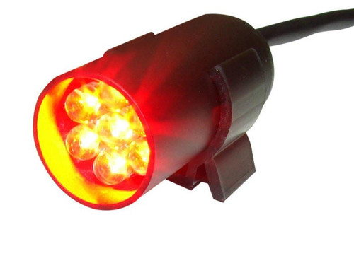 Schnitz Racing Schnitz LED Shift/Warning Light, illuminated red LED warning and shift light for automotive use. Loading Image