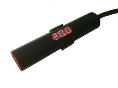Schnitz Racing Schnitz LED Dual Stage Shift Light with Autoshift Output, black cylindrical automotive shift light with digital LED display showing '2.00'. Schnitz Racing Schnitz LED Dual Stage Shift Light with Autoshift Output, black cylindrical automotive shift light with digital LED display showing '2.00'.