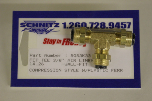 Schnitz Fitting Brass Tee 3/8" Air Lines