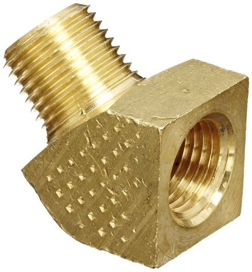 Schnitz Fitting Brass 45 Degree 1/8" NPT Male to 1/8" NPT Female