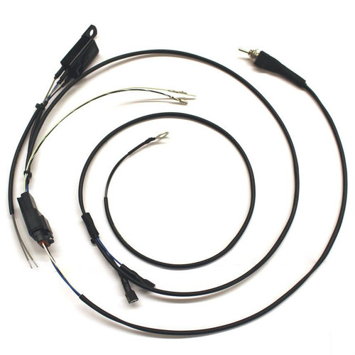 Ryan Schnitz Racing RSR PC-V Air Shifter Race Spec Wiring Harness Kawasaki ZX14R (12-26), black wiring harness with connectors for motorcycle racing applications. Loading Image