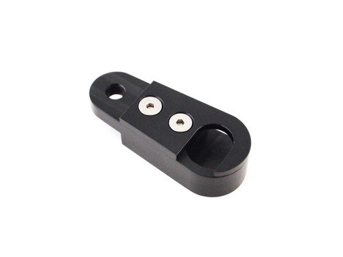 Brock's Performance Brocks Air Shifter Lever Clamp for BMW S1000RR (2010-2014), black aluminum mounting clamp with two silver screws. Loading Image