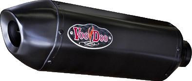 VooDoo Performance Series Slip On Exhaust Kawasaki ZX6R (09-12), black motorcycle exhaust with VooDoo logo
