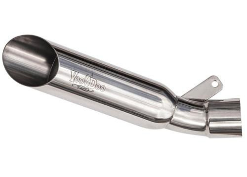 VooDoo Shorty Slip On Exhaust Kawasaki ZX10R (08-10), stainless steel motorcycle exhaust with a polished finish. VooDoo Shorty Slip On Exhaust Kawasaki ZX10R (08-10), stainless steel motorcycle exhaust with a polished finish.