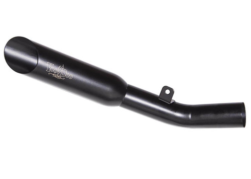 VooDoo Shorty Slip On Exhaust Suzuki GSXR750 (08-18), GSXR600 (08-18), black matte finish motorcycle exhaust pipe. Loading Image