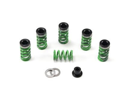 Brocks Performance Brocks Clutch Spring Kit Kawasaki Ninja H2 (2015), image of six green and black clutch springs along with two small washers and a black cap. Loading Image