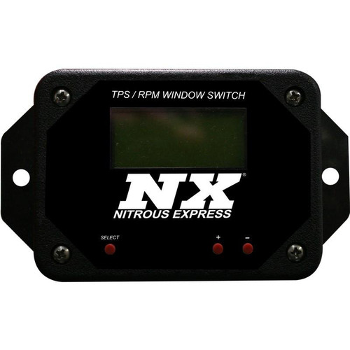 NX TPS WOT/Digital RPM Window Switch, black electronic device with digital display and control buttons for engine performance monitoring. NX TPS WOT/Digital RPM Window Switch, black electronic device with digital display and control buttons for engine performance monitoring.