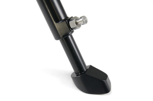 Brocks Performance Brocks Adjustable BrockSTAND Kickstand Kawasaki ZX10R (16-23), black and silver motorcycle kickstand with adjustable feature. Brocks Performance Brocks Adjustable BrockSTAND Kickstand Kawasaki ZX10R (16-23), black and silver motorcycle kickstand with adjustable feature.