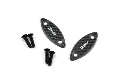 Brocks Performance Brocks Carbon Fiber Mirror Block Off Plates for Kawasaki ZX14R (06-25), black carbon fiber look mirror block off plates with mounting screws. Loading Image