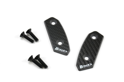 Brocks Performance Brocks Carbon Fiber Mirror Block Off Plates Suzuki GSXR1000 (17-25), set of two carbon fiber mirror block off plates with mounting screws. Loading Image