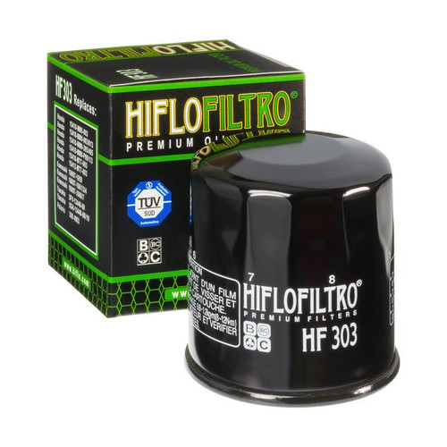 HiFloFiltro Oil Filter Kawasaki ZX10R (04-20), black oil filter with white markings and product details. Loading Image