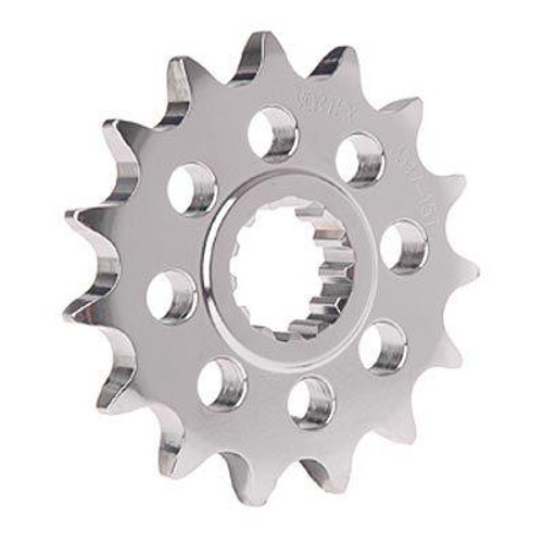 Vortex Front Sprocket Honda CBR1000RR, CBR954RR, CBR929RR, RC51, silver metal with multiple bolt holes and gear teeth for motorcycle chain drive.