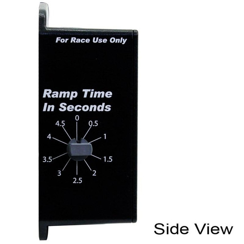 NX Maximizer EZ Progressive Nitrous Controller, side view of the black device with a dial for adjusting ramp time in seconds
