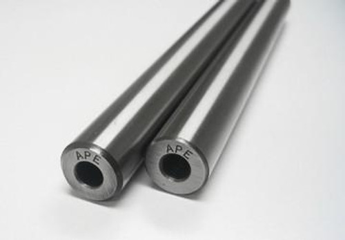 APE Tool Steel Shift Fork Shaft Kit Suzuki Hayabusa (99-25), two cylindrical metal shafts with hollow centers and engraved APE branding on one end.