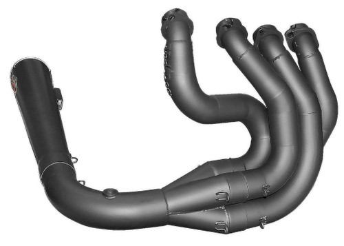 VooDoo Sidewinder Black Exhaust Suzuki GSXR1000 (01-06), motorcycle exhaust system with four curved black pipes for Suzuki GSXR1000 model from 2001 to 2006.