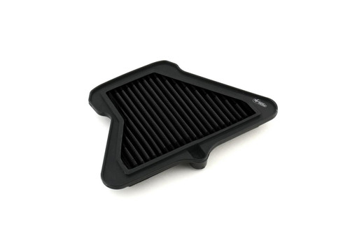 Sprint Filter Sprint Air Filter P08 F1-85 Kawasaki ZX10R (11-15), black air filter with corrugated surface for motorcycle engine filtration. Loading Image