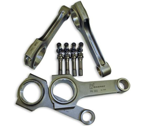 Wossner Connecting Rods Kawasaki ZX14R (12-25) ARP L19 3/8" Bolts, image displaying the connecting rods and bolts for high-performance motorcycle engine upgrade.